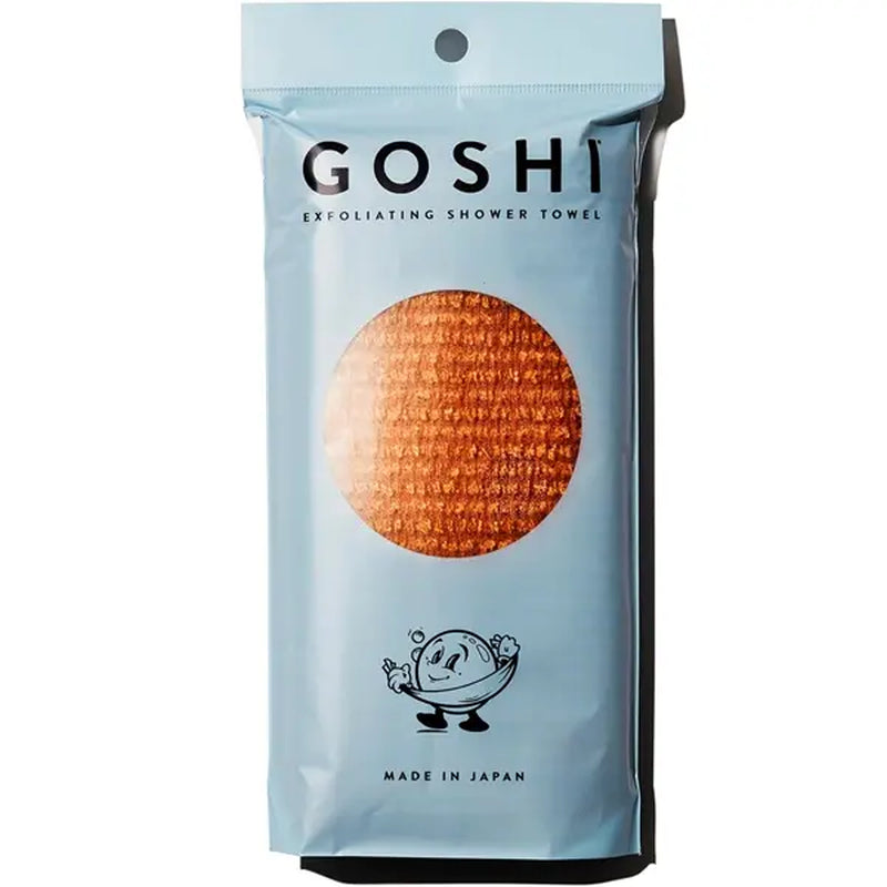 GOSHI Exfoliating Shower Bath Towel - Rip-Resistant Personal Exfoliating Washcloth, Cleaning, Scrubber for All Skin Types - Made in Japan