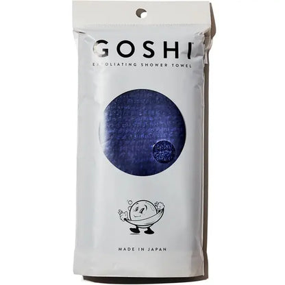 GOSHI Exfoliating Shower Bath Towel - Rip-Resistant Personal Exfoliating Washcloth, Cleaning, Scrubber for All Skin Types - Made in Japan