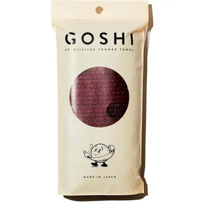 GOSHI Exfoliating Shower Bath Towel - Rip-Resistant Personal Exfoliating Washcloth, Cleaning, Scrubber for All Skin Types - Made in Japan